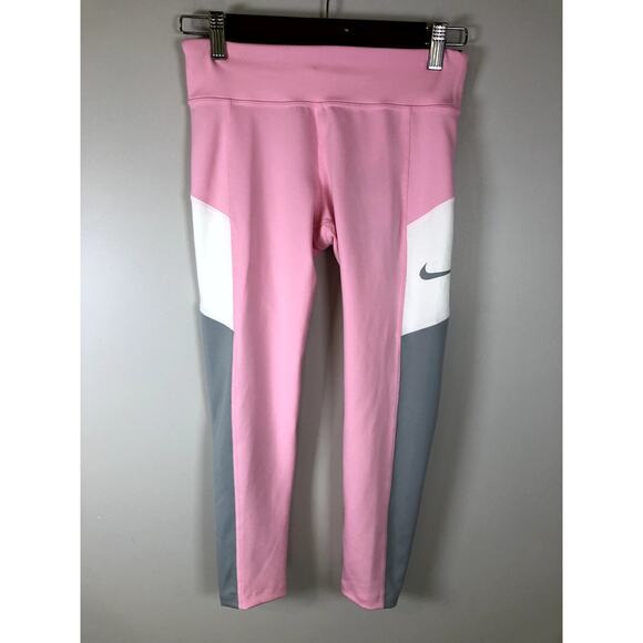 New Nike Tight Fit Dry Fit Girls Training Leggings Size S PInk - Picture 1 of 12
